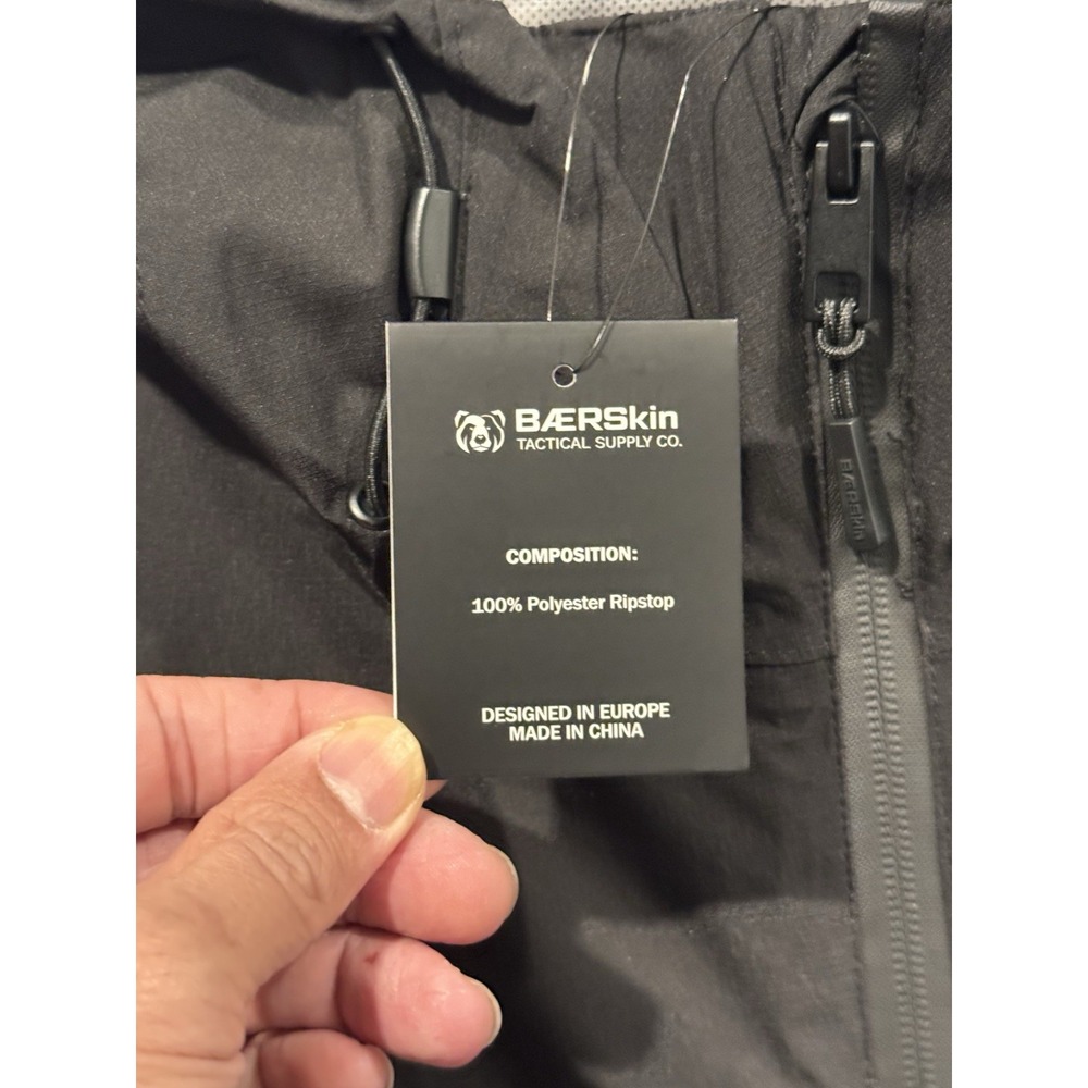 Baerskin Tactical Rain Jacket Mens Sz XL Black Waterproof Hooded Lightweight - Picture 6 of 16